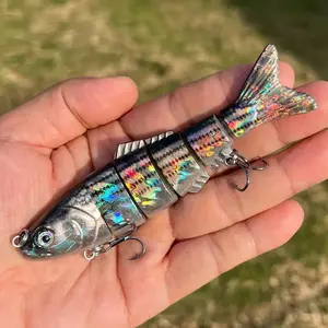 Artificial Fishing Lure, Multi Jointed Hard Bait with Hook, Sinking Lure, Fishing Tackle, Outdoor Fishing Accessories