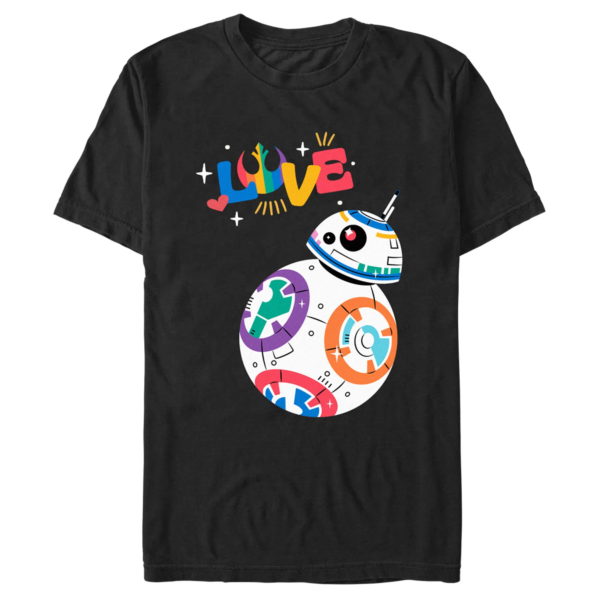 Adult Star Wars Pride Rainbow Love BB-8 T-Shirt