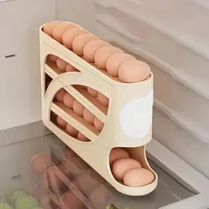 1 stackable refrigerator egg box with automatic sliding design, space-saving and large-capacity storage, transparent PP material, fresh-keeping and space-saving kitchen supplies, refrigerator egg rack, Refrigerator Organizer, Refrigerator Accessories