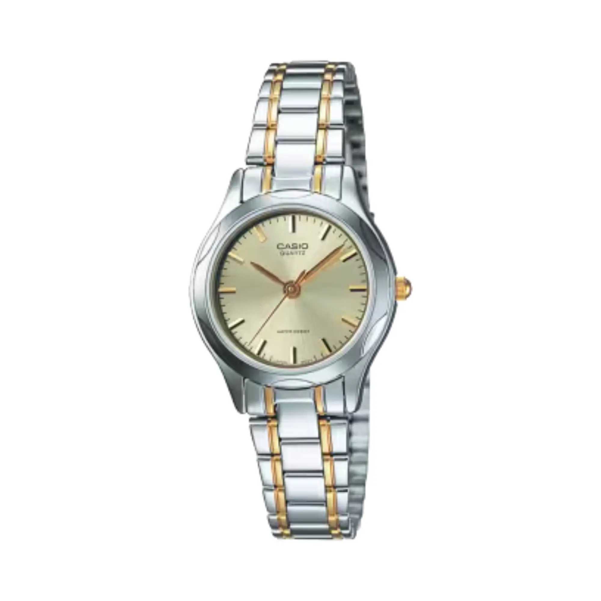Casio Women’s Two-Tone Stainless Steel Bracelet Analog Watch Champagne Dial - LTP-1275SG-9A