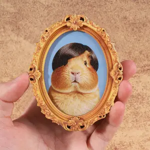 1PC Fun Animal Fridge Magnet, Creative Home Decor Refrigerator Magnet, Mini Oval Photo Frame Magnet, Festive Gift for Home Decoration, Photo Magnets, Refrigerator Decorating Magnet