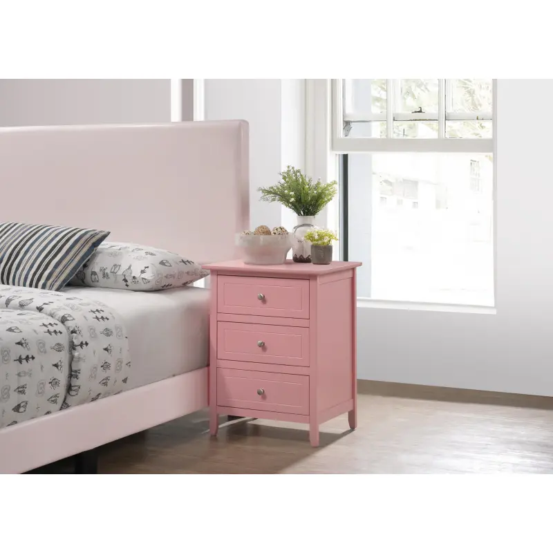 Charming Contemporary Pink Nightstand