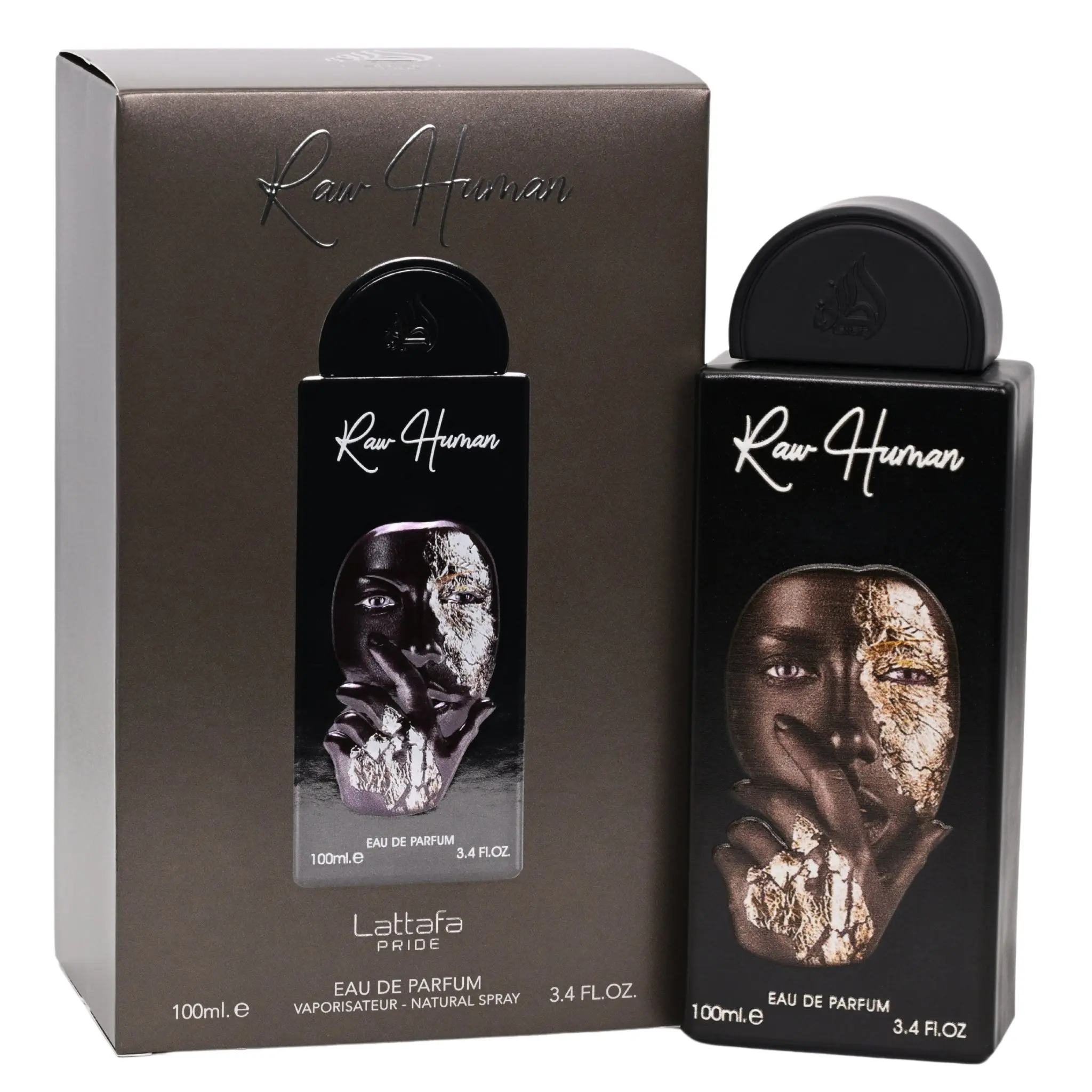 Lattafa Pride Raw Human Eau de Parfum, Aromatic Unisex Fragrance with Apricot and Warm Leather Notes, Bold Modern Scent, 3.4 oz, Aromatic Scents, Modern Unisex Fragrance, Bold Confident Fragrance