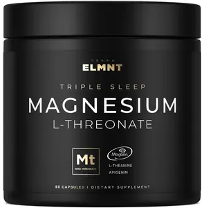 ELMNT Triple Sleep Magnesium Threonate w. Apigenin, Theanine & Magtein Magnesium L-Threonate. Highest Absorption Sleep Supplement. Healthcare vitamin