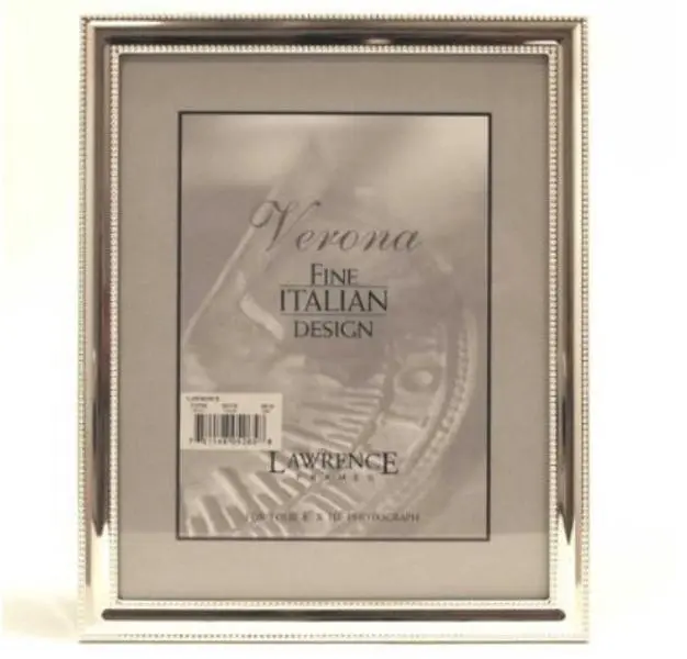 5x7 Metal Picture Frame Silver-Plate with Delicate Beading