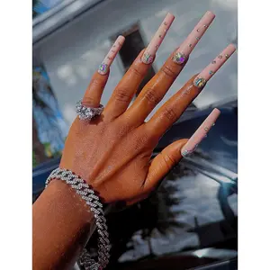 Bling long rhinestone press on nails (10 nails included)