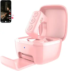 3-Link TikTok Scrolling Ring Plus Version, Remote Control for TikTok/YouTube Shorts/Instagram Reels, Bluetooth Page Turner for iPad/Kindle App/iPhone/Android (Pink)