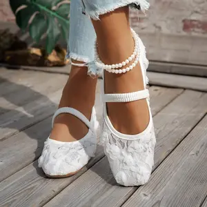 Women's Ballet Flats Square Toe Comfortable Lightweight Daily Footwear with Soft Lining and Slip Resistant Outsole