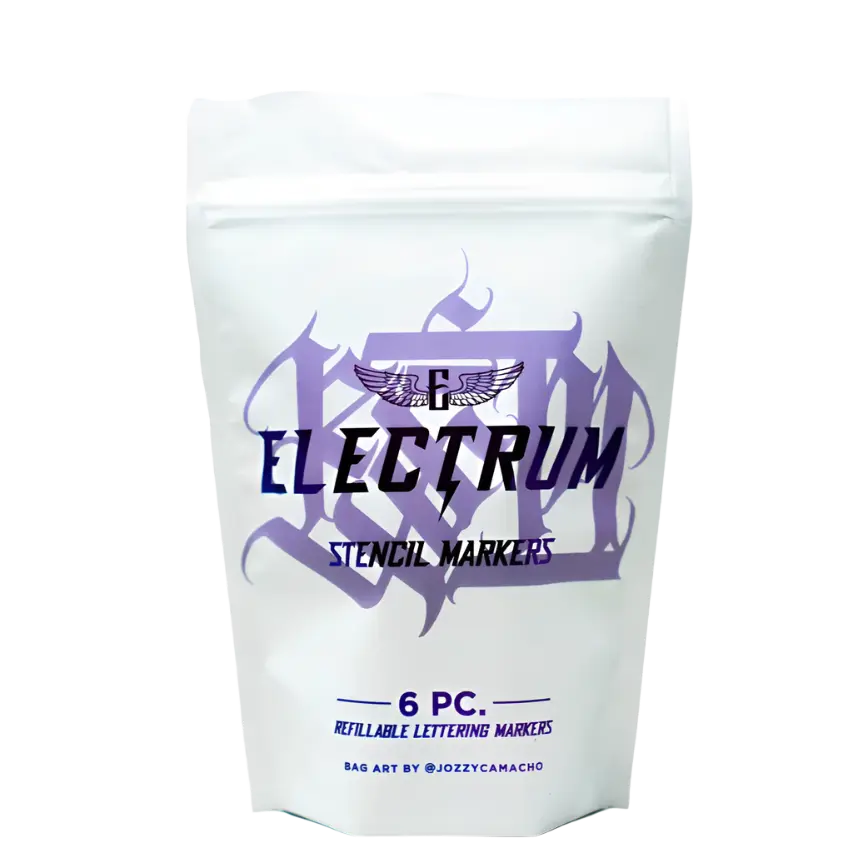 Electrum Refillable Stencil Lettering Markers (6 Pack)