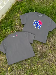 Shine Like PR Crop Top Camisa Gris Oscuro con Brillos | Puerto Rico Shirt | Hibiscus Flower PR Design | Next Level NL1580