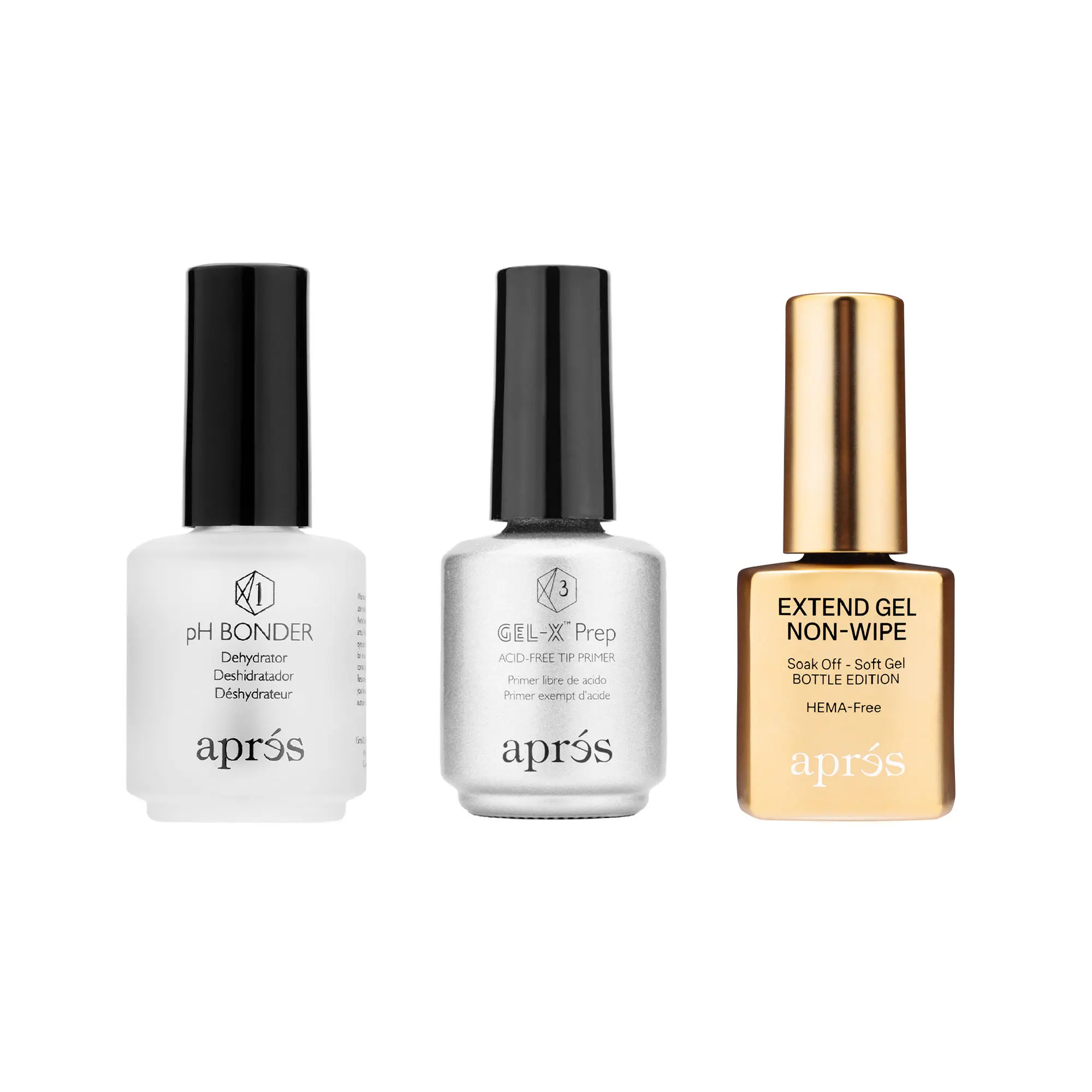 APRÉS Gel-X Extension Bundle – pH Bonder, Gel-X Prep, Extend Gel Non-Wipe