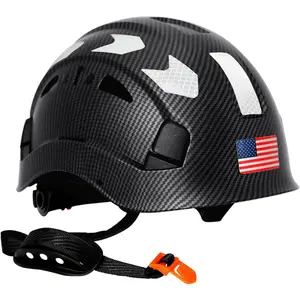 Carbon Fiber Pattern Hard Hats - Construction OSHA Approved Hard Hat,ANSI Z89.1 Type 1 Class C Adjustble Vented Safety Helmet for Men Women,6-Pt Suspension Low Profile Hard Hat with Chin Strap Cascos