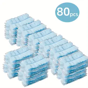 80PCS Electrostatic Duster Refill Pads, 360° Static Cling Disposable Cleaning Cloths, Universal Fit for Most Dust Mop Heads, PP Material for Home Car PC Keyboard and Furniture Dust Removal