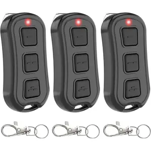 3 for Universal Garage Door Opener Remote for Purple Yellow Red Orange Green Learn Button, Works with Liftmaster Chamberlain Craftsman Garage Door Openers, 3-Button, Visor Clip/Mini Keychain Type