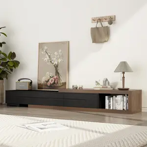 Extendable TV Stand for TVs up to 120", Wood Reversible Entertainment Center with 3 large Drawers, Extendable TV Media Console for Living Room,Bedroom