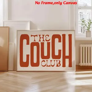 1pc, wall art, vintage poster, sofa club print above sofa wall art eclectic entry, red eye-catching font poster, bedroom aesthetic, living room decor, apartment decor, housewarming gift, unframed, Vintage Prints, Art Wall Decoration