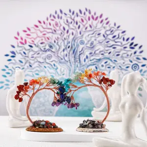 [Magic Crystal] 2 pcs Crystal Chakra Tree of Life, Deals for You Days, Gift, Beauty, Yoga, Decorative Article, Home Decoration