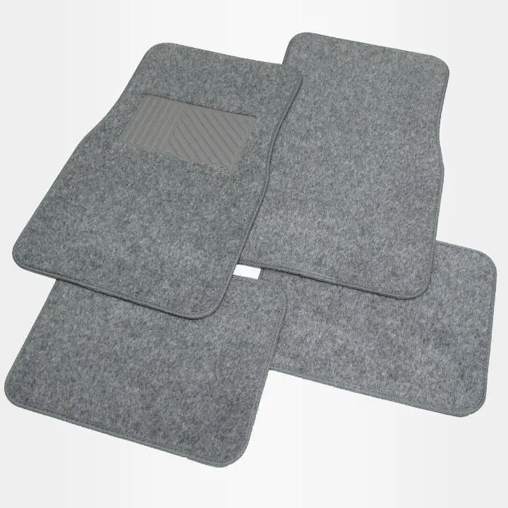 Sysonic USA Light Charcoal Cloth Universal Floor Mat Set with Vinyl Heel Pad