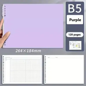 120-Page B5 Mind Map Interactive Notebook with Corners - Hardcover, Mind Mapping Pages, Minimalist Design, Daily, Weekly, Monthly Planner, School Supplies, Office Stationery Supplies, English Language, Paper Material, Spiral Bound