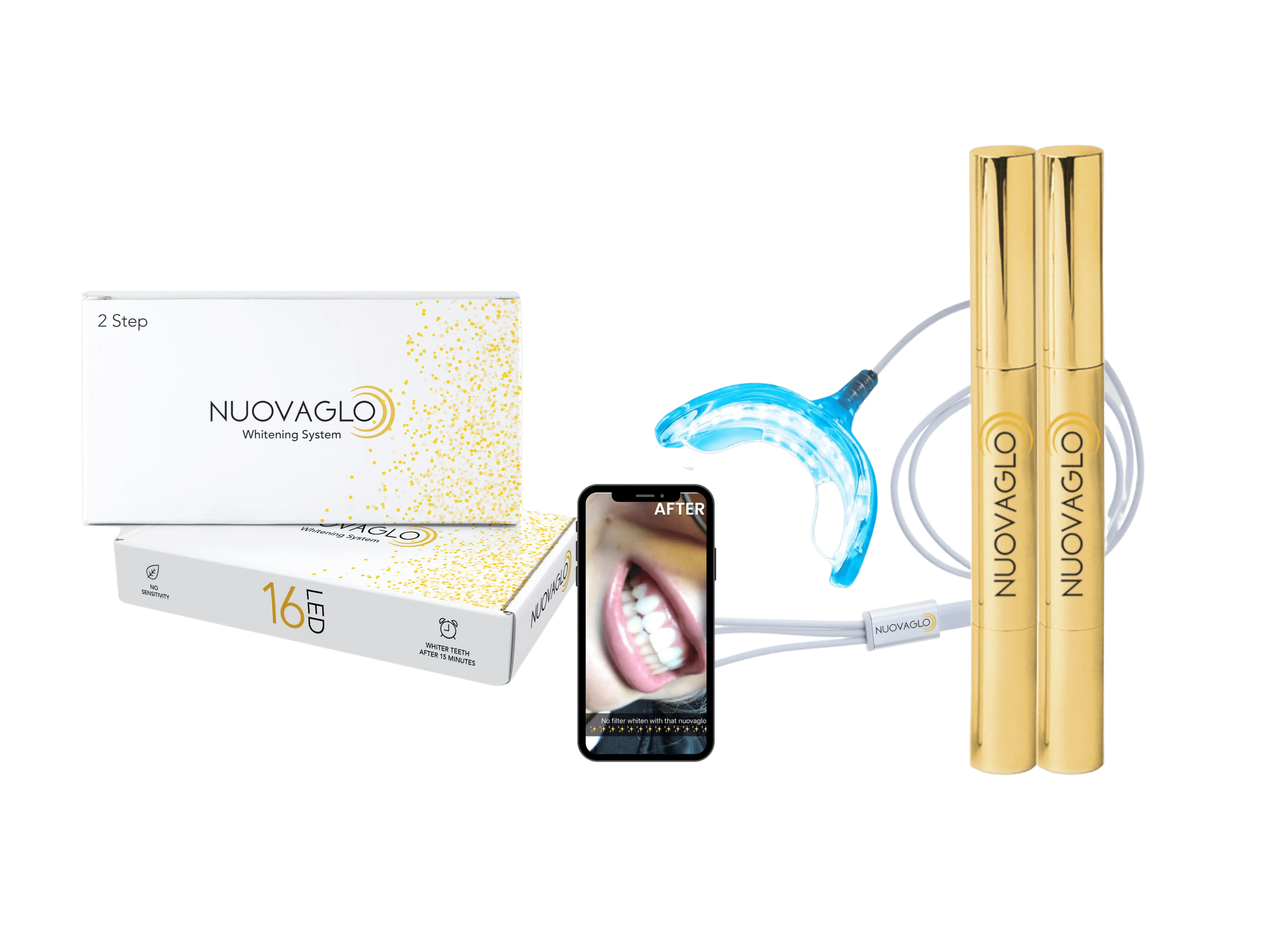 NUOVAGLO 2 Step Teeth Whitening System