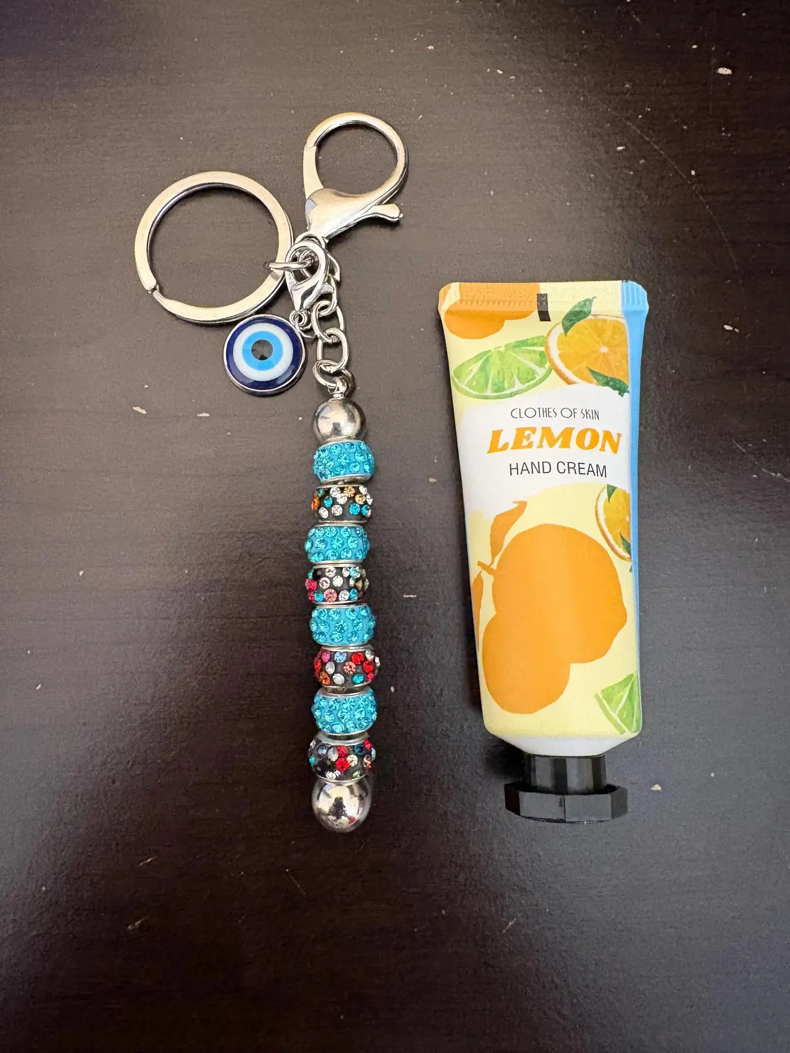 Boho Evil Eye Protection Keychain & Lotion Set with Mini Scented Hand Cream, Self-Care Birthday Gift for Self-Care Enthusiasts