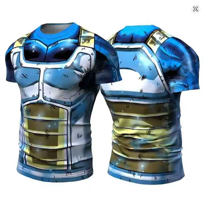 2026 Summer DragonBall Saiyan Armor 3D Print Oversized Crew Neck T-Shirt High Quality Anime Streetwear Y2K Casual Tops