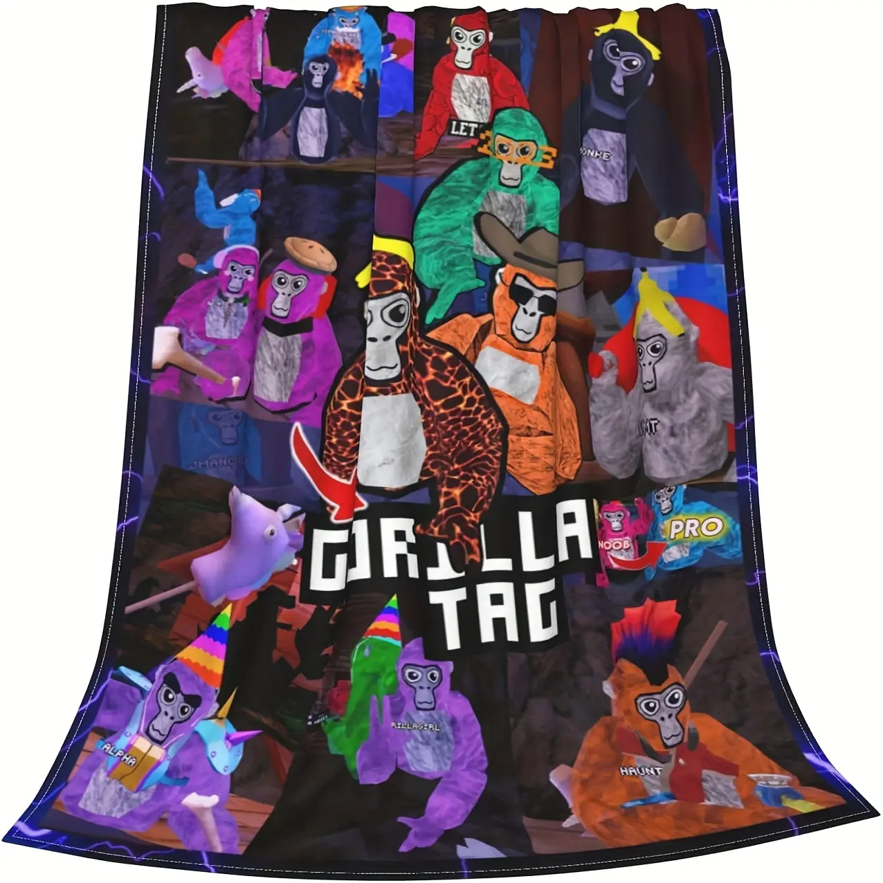 Gorilla Tag Ultra-Soft Microfiber Blanket - Lightweight, Cozy Blanket Throw, Fade-Resistant, Warm, Fluffy for All Seasons, Versatile Room Decor, Ideal for Bed/Camping, Great Gift for Family/Youngsters, Lightweight Blanket