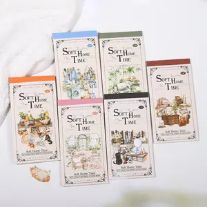 Soft Home Time Series Sticker Book, 18 Sheets/Book DIY Decorative Stickers for Scrapbooking, Journaling and Gift Wrapping, Adhesive Sticker Set