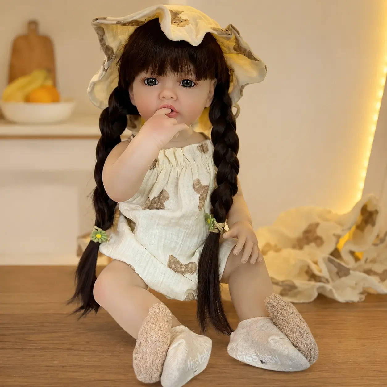 22inch (55cm) Realistic Rebirth Soft Body Baby Girl Doll, Durable Princess Toddler Bath Toy for Girls, Christmas Halloween Gift, Soft Body Doll, Realistic Rebirth Doll