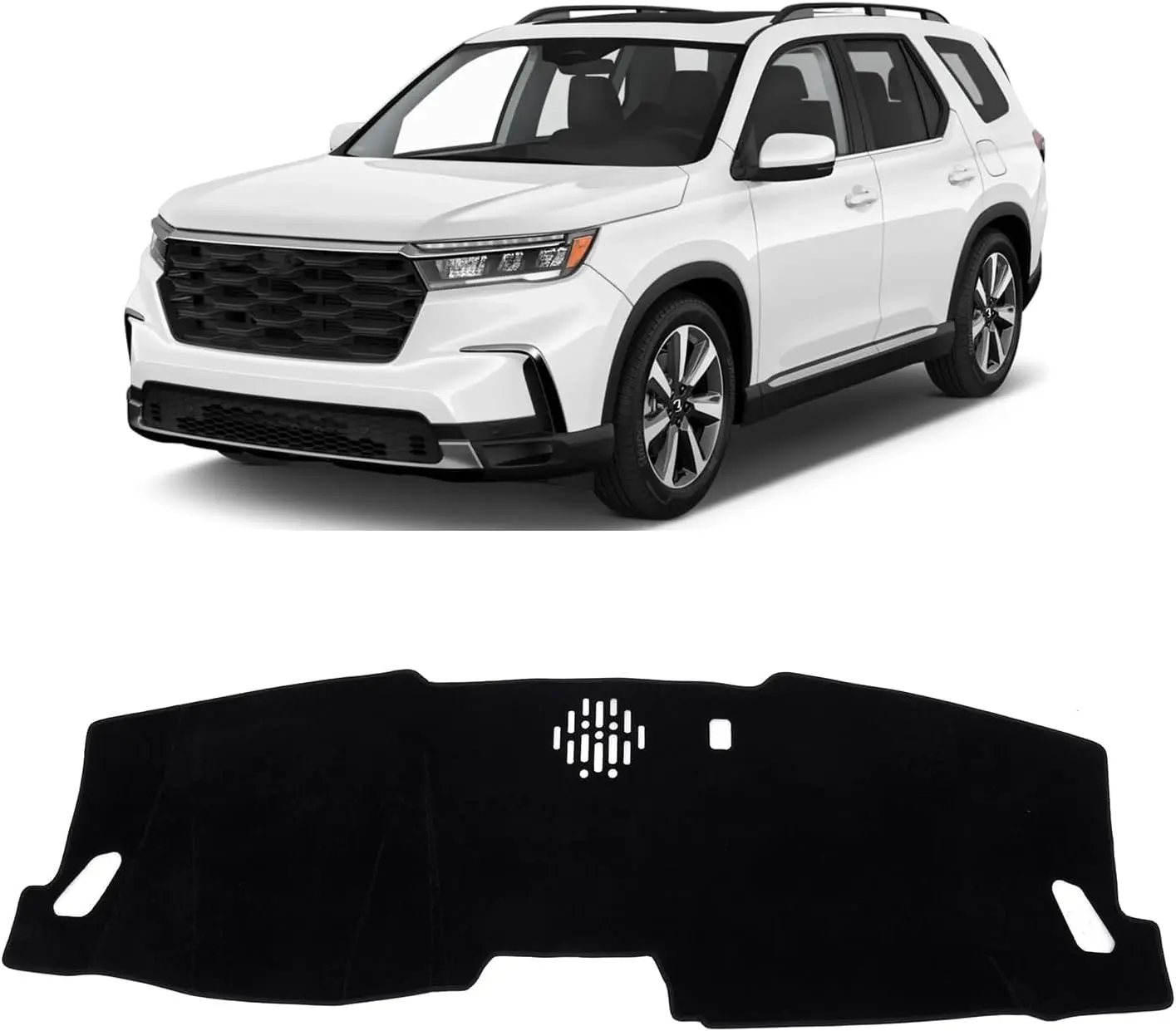 KUST Car Dashboard Cover Mat for Honda Pilot 2023-2025 Left Hand Driving Non-Slip Dashboard Mat Pad Interior for Honda Pilot Accessories Custom Fit Dash Mat Sunshade Windshield Glare Black