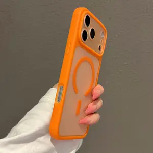 2-in-1 Removable Lens Magnetic Suction Hard Smartphone Casing, Skin-Feeling PC Anti-Drop Protection Cover with Large Window for iPhone 13/14/15/16 Pro/17 Pro Max, Simple Advanced Shockproof Cellphone Accessories