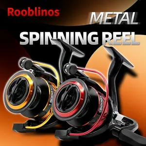 Rooblinos YG META Spinning Fishing Reel, Foldable Handle, 5+1 Stainless Steel Bearings, Drag Up To 53lbs, Lightweight All Metal Body, Long Casting Large Capacity Spool, Smooth & Durable For Freshwater & Saltwater, Saltwater Casting Reels