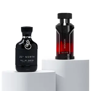 The Modern Gentleman's Wardrobe | 2-Pack Perfume Set | 2x100ml (6.8 Fl. Oz Total) | 22° North & Monark | Woody Amber & Warm Spicy Gourmand Fragrance | Long Lasting Eau De Parfum