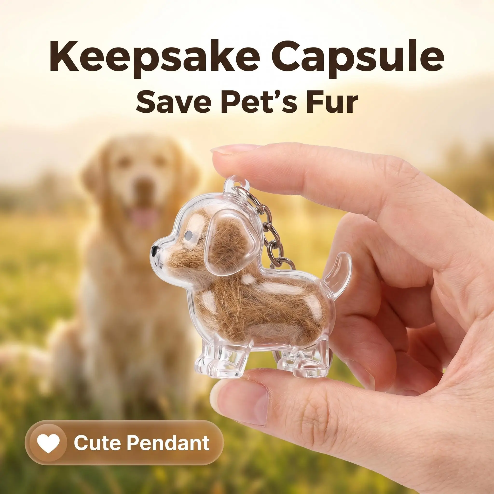 Cat Hair Storage Locket Memorial Keychain, Custom Pet Fur Keepsake, Creative Paw-shaped Dog & Cat Hair Collector Jewelry