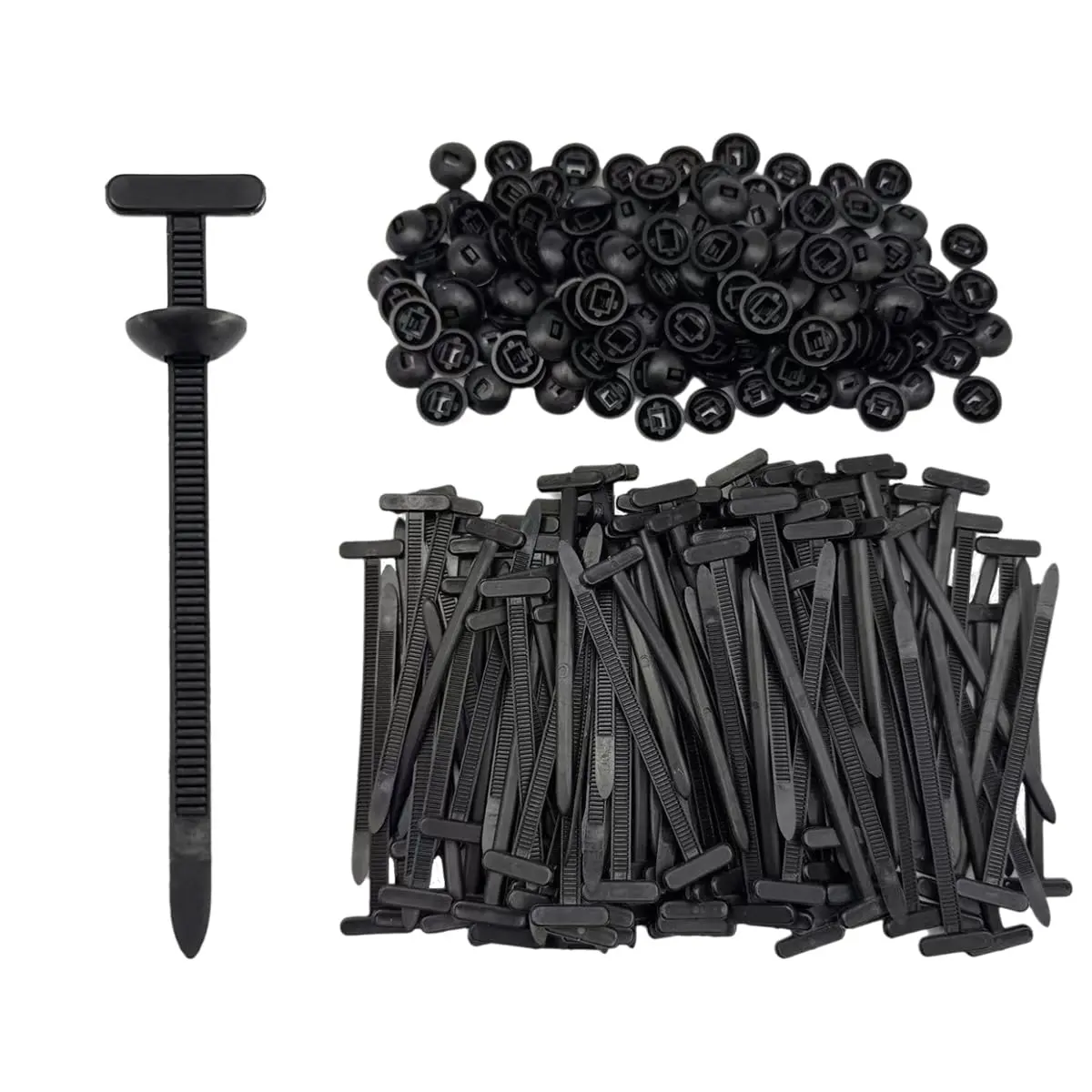 100Pcs Nylon Universal Cable Tie Buckle Ziplock Pro, Automotive Zipper Clips lock, Car Strap Style Zip Ties, Plastic Push Rivet Auto Body Parts Trim, Bumper Retainer Fender Liner Door Panel Fastener