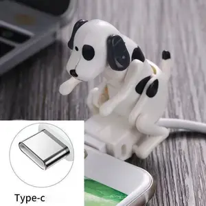 Humping Dog Charger,Funny Humping Dog Phone Fast Charger Cable, Humping/Anxiety Dog Charger for iPhone/Android, Portable Stray Dog Phone Charger That Moves,Dog Toy Smartphone USB Cable Charger(White,F