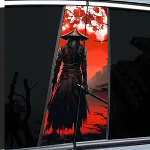 2 Blood Moon Sword Servants Stickers, Universal Car Sticker, Sticker For Cars, Self-Adhesive Installation Suitable for B-Pillars and Doors Plastic Metal Smooth Surface Easy Replacement Scratch Resistant Auto Parts Car Decorative Sticker, Car Truck Decal