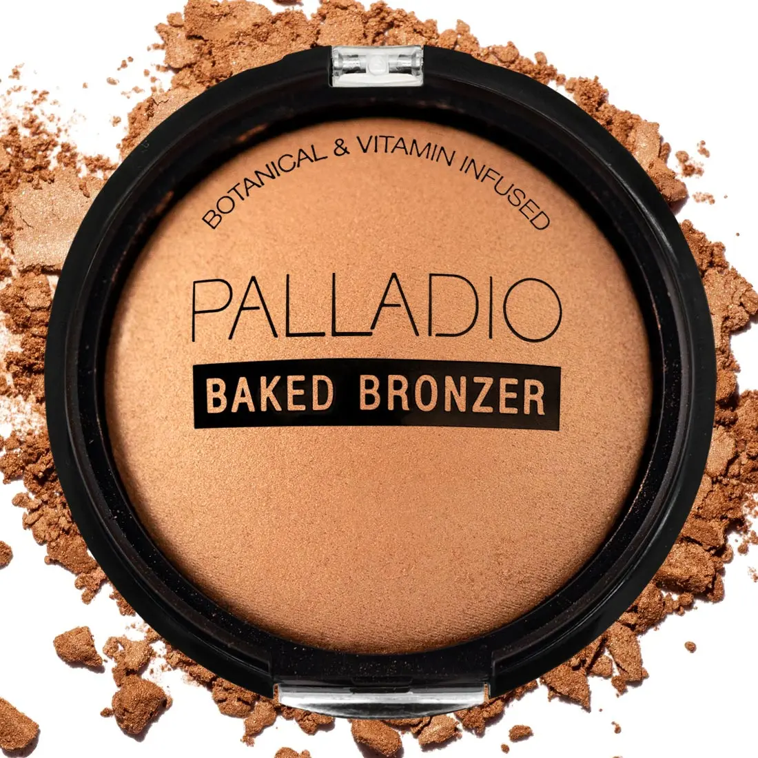 Palladio Baked Bronzer, Highly Pigmented and Easy to Blend, Shimmery Bronzed Glow, Use Dry or Wet, Lasts all day long, Provides Rich Tanning Color Finish, Powder Compact