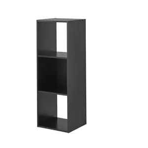 11" 3-Cube Storage Organizer, Black - Perfect for Racks