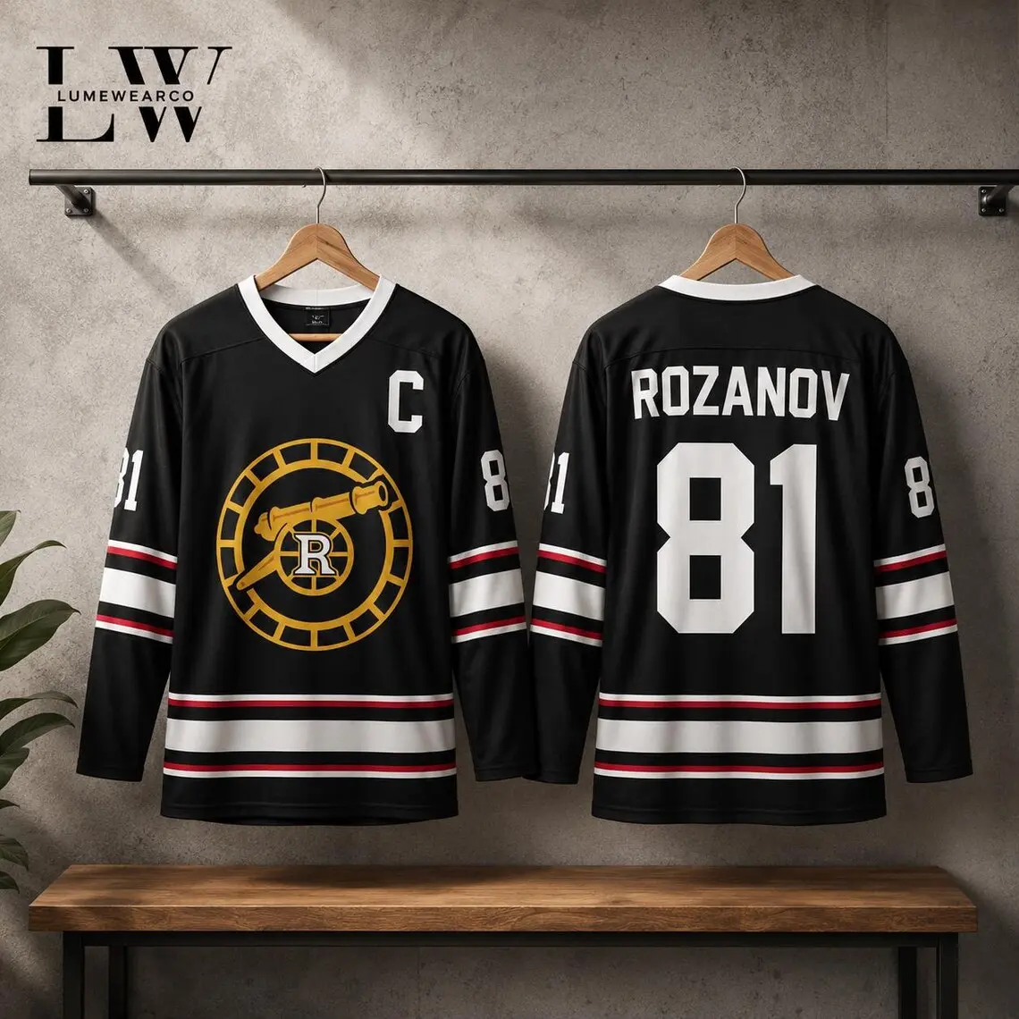 Personalized Hockey Jersey Rozanov 81 Long Sleeve V-Neck T-Shirt