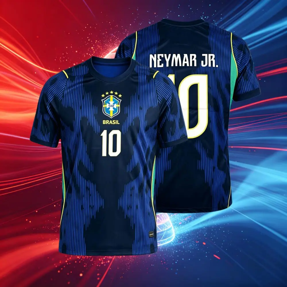 2026 Brazil Away 10#Neymar and 7#VINI 11#Raphinha Short And Long Sleeve Soccer Jersey Fans Versio Breathable