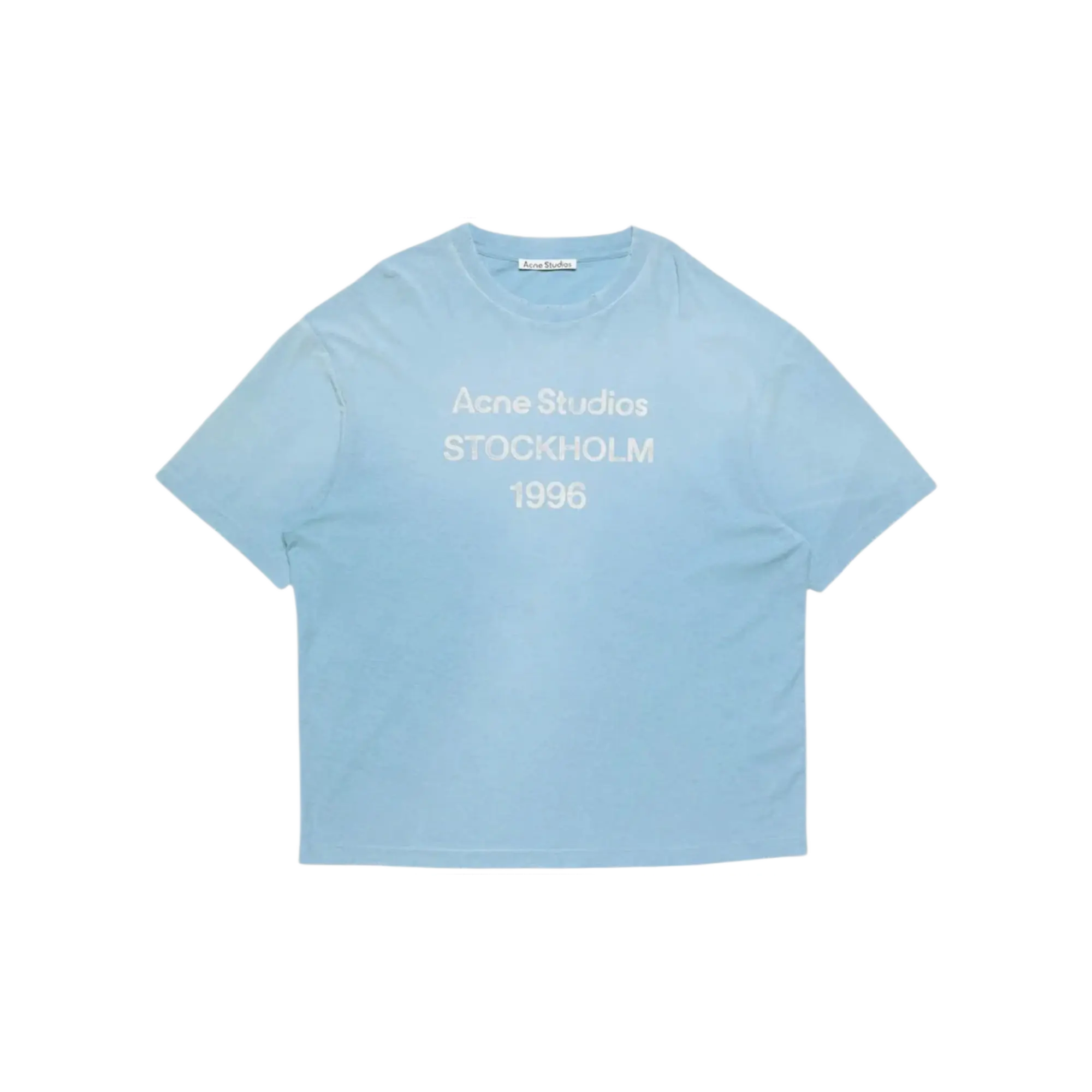 1154252 Acne Studios Sprayed Logo T-Shirt Cornflower Blue
