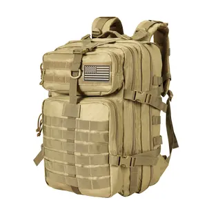 Himal Military Tactical Backpack - Large Army 3 Day Assault Pack Molle Bag Rucksack,40L (Khaki)
