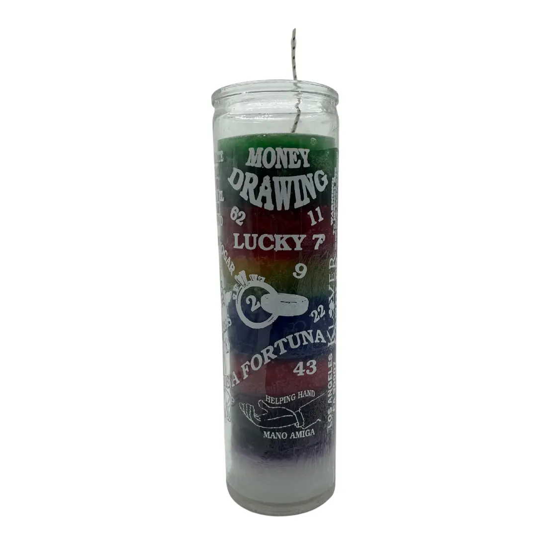 Money Drawing 7 Color Candle / Ven Dinero Veladora de 7 Colores