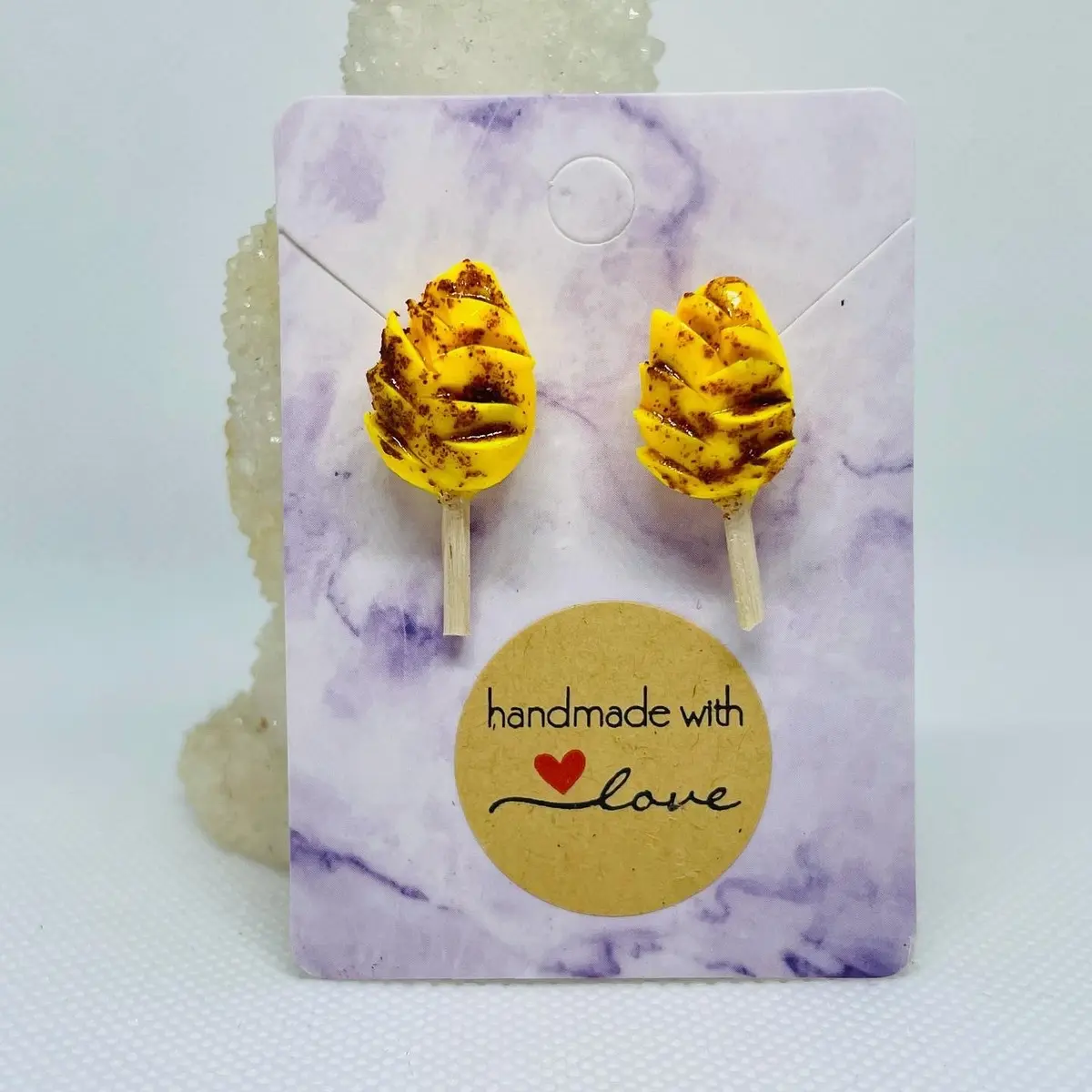 Aretes de mango con chile