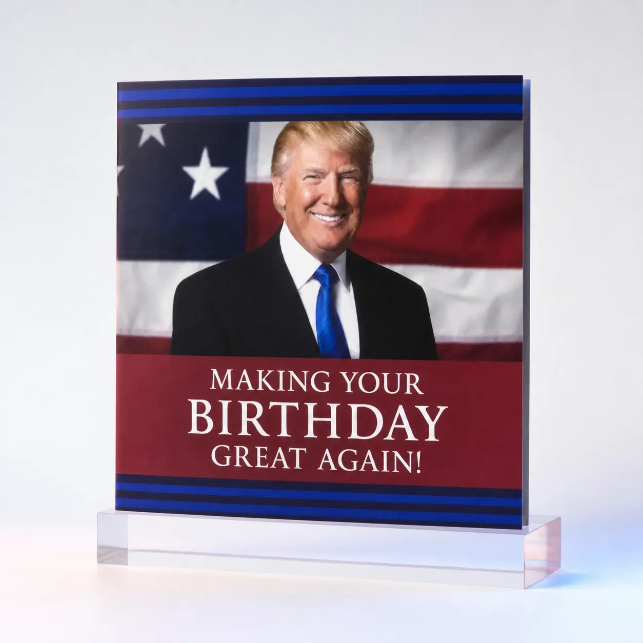 Talking Birthday Card with Sound, Funny Trump-Themed Patriotic Greeting Card, Hilarious Gag Gift for Him Her, Friends & Family