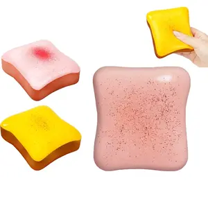 Slow Rising Squishy Butter Bread Squishy, Sensory Fidget Toys for Adults & Teens ADHD Anxiety Relief, Realistic Bread Squishies with Butter Scent, Fun Party Favors & Birthday Gift ( Strawberry&Butter)