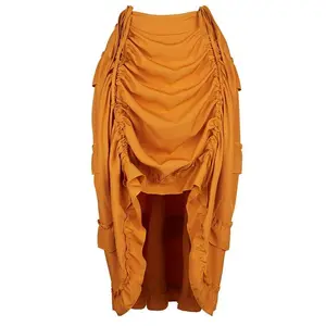 Women's steampunk Victoria skirt, pirate pleated high-low skirt, role-playing costume, Halloween costume, girls' party set