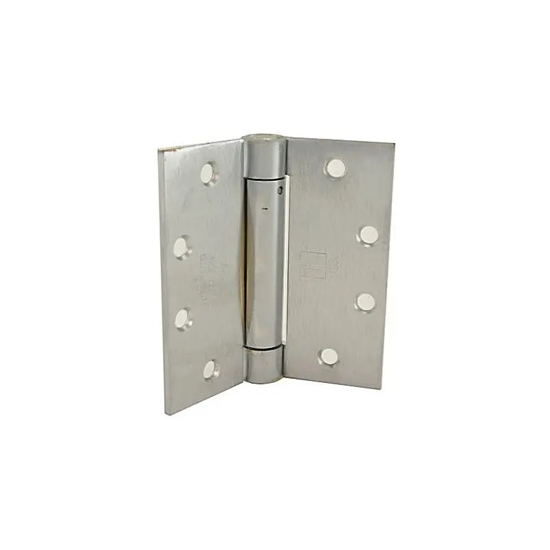 Satin Chrome Steel Full Mortise Spring Hinge - 4.5x4.5 in, 2 lbs, No. 008037, Single-Acting, Square Corner, Weatherstripping Included, Hinge Tool, Strong Wind Resistance, Draft-Proof, Maximum Versatility for Garden Door Hardware
