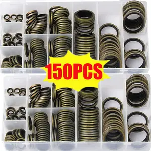 150pcs Bonded Seal Sealing Ring Assortment Kit Oil Drain Screw Combined Washer Seal Set M6 M8 M10 M12 M14 M16 M18 M20 M22